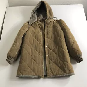 David Benjamin VINTAGE BROWN CORDUROY Removable Hooded JACKET COAT Size 15 - Picture 1 of 10