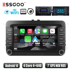 7" Android 14 4+64G Carplay Autoradio GPS NAV Für VW Touran GOLF 5 6 Polo Tiguan - Bild 1 von 14