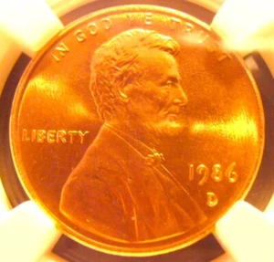 Centavo Lincoln 1986 D, certificado NGC de alta calidad como nuevo 67 RD (86DN112) - Imagen 1 de 5