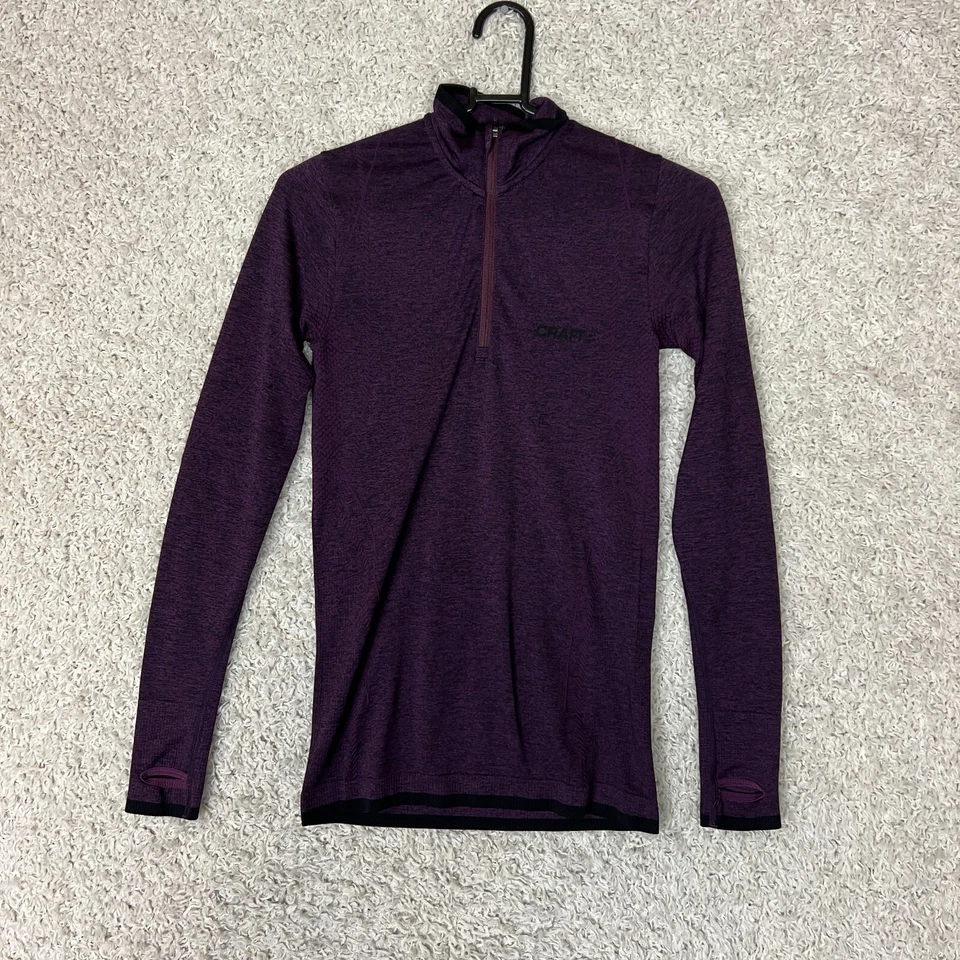 Pullover CRAFT 1/4 Cremallera Mujer XS Púrpura Capa Base Correr Esquí Senderismo Activo Foto 1 de 4