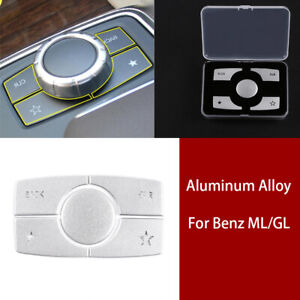 Fit For Mercedes Benz ML GL Class 2012-2019 Alloy Silver Multimedia Button Cover
