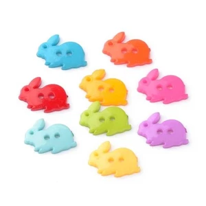10 Rabbit Buttons Easter Bunny Assorted Colours 17mm A31-20 Aussie Seller - Picture 1 of 6