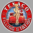 STICKER TEXACO CARBURANT TEXAS COMPAGNIE PETROLIERE PINUP PIN UP GIRL USA TZ012