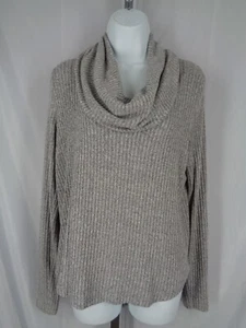 Lucky Brand Bonne Chance Gray Ribbed Cowl Neck Sweater Size XS New - Picture 1 of 8