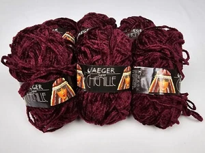 JAEGER SUPER CHENILLE 100% ACRYLIC 345 BURGUNDY 50g 66 yds 6 SKEINS - Picture 1 of 4