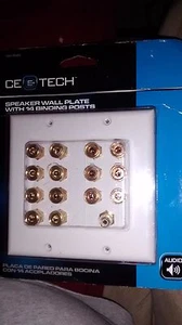 Outlet Wall Plates: CE TECH Audio & Video Speaker WallPlate with 14 Binding Post - Bild 1 von 6