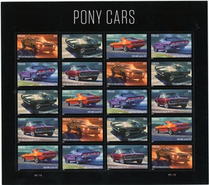 2021 Pony Cars Twenty Stamps Forever Self-adhesive Stamps Brand New Sheet - Picture 1 of 2