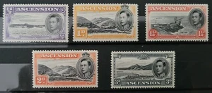 Ascension Island Stamps 1938 King George VI 1/2d - 3d values. - Picture 1 of 4