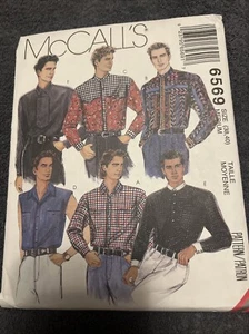 Camisa para hombre vintage McCalls patrón 6569 Western talla 38,40 NUEVA SIN CORTAR FF - Imagen 1 de 9