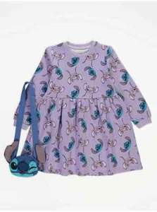 BNWT 2-3, 3-4, 5-6, 6-7 GIRLS "GEORGE" DISNEY STITCH DRESS & BAG (next day post) - Picture 1 of 4