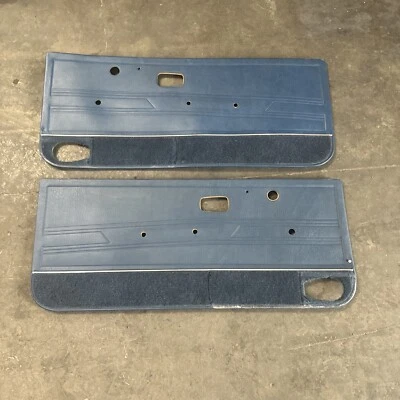 VW MK1 Rabbit Jetta Cabriolet Pair Front Door Cards Panels Blue Oem - Image 1 of 4
