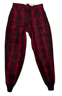 Vintage Woolrich Mackinaw Plaid Wool Double Knee Hunting Field Pants Men’s 32X30 - Image 1 of 4