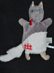 🐺Doudou marionnette loup KALOO NOPNOP gris blanc champignon rouge TTBE - Picture 1 of 2