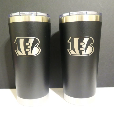TWO (2) CINCINNATI BENGALS, STAINLESS STEEL, TUMBLER WITH CERAMIC INSIDE COATING Cover
