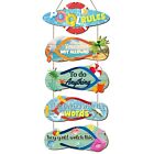 5 Pack Wooden Pool Rules Signs 12X4 Inch Pool Outdoor Decorations Summer Slip...