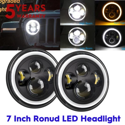 2PCS For chevrolet P10 P20 P30 Van 7"inch Round LED Headlights Hi-Low Beam w/DRL - Image 1 of 4