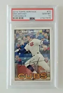2016 Topps Heritage #70C Kris Bryant Throwback Super Short Print *Gem Mint 10* - Picture 1 of 6