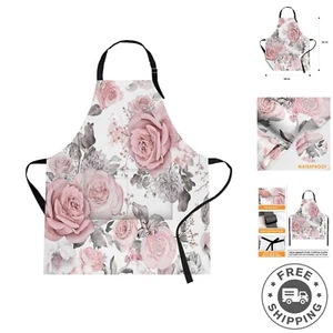 Apron Home Kitchen Cooking Baking Gardening for Women Men with Pockets Pink F... - Picture 1 of 7