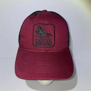 Delta Waterfowl Snapback Cap Burgundy Mesh The Duck Hunters Organization - Picture 1 of 6