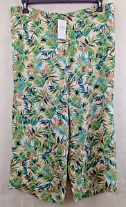 J.Jill sz XLP Pants wide leg cropped or capri colorful leaf print 1643 - Picture 1 of 6