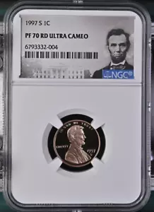 :1997-S 1C LINCOLN CENT NGC PF 70 RD DCAM RED ULTRA CAMEO TOP POP HIGHEST GRADES - Picture 1 of 2