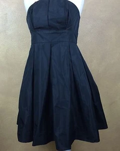 VESTIDO Moda International Talla 6 Negro Plisado Sin Tirantes Cóctel Fiesta  - Imagen 1 de 8