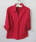 Style & Co Woman dark pink split neck 3/4 sleeve button front blouse *Sz 18W*