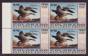 Estampilla de pato del estado de Colorado CO1Gc edición gobernador BLOQUE DE CONTINGENCIA #CO1GcW0 DSS - Imagen 1 de 1