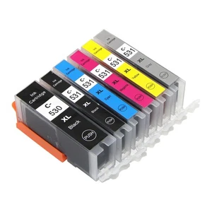 6 Compatible PGI-530 CLI-531 Ink Cartridges for Canon PIXMA TS8750 TS8751 (Set) - Picture 1 of 6