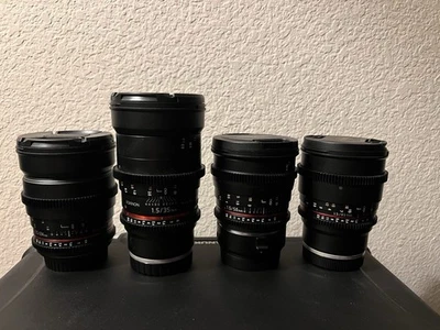 Rokinon Cine Lens Bundle 24MM/35MM/85MM E Mount, 50MM EF w E Adapter - Image 1 of 4