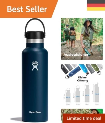 Vakuum-Isolierte Wasserflasche 621ml - 12h warm, 24h kalt, Flex Cap, Indigo - Bild 1 von 4