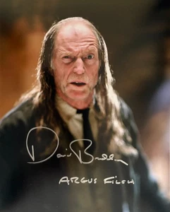 Harry Potter David Bradley Argus Filtch Autógrafo 8x10 Fotografía GENUINA Firmada - Imagen 1 de 4