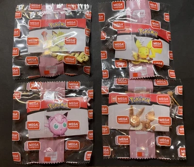 Lote de 4 personajes Pokémon Mega Construx - Pikachu, Meowth, Jigglypuff y Eevee Foto 1 de 4