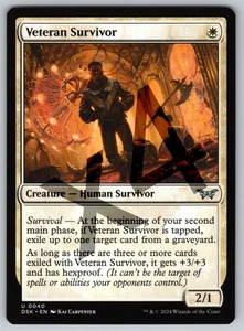 x4 Veteran Survivor U Duskmourn: House of Horror 40 NM Creature — Human Survivor - Picture 1 of 2