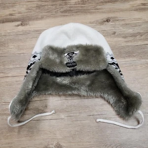Chicago Bulls Hat Cap Trapper Beanie Mens White NBA Basketball Faux Fur New Era - Picture 1 of 9