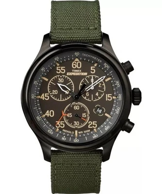 New Timex Expedition Field Chronograph Black Dial Nylon  Men's Watch TW4B10300 - image 1 of 3