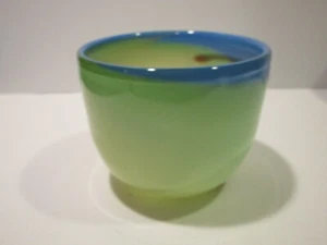 Stunning Art Glass Bowl, Blues/Greens/Reds, Artist Signed - Picture 1 of 6