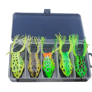 5pcs/box 5cm Frog Topwater Soft Plastic Fishing Lure Bait Bass Swimbait - Picture 1 of 11