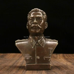 6.8'' bronze sculpture Former Soviet leader Stalin bust statue - Picture 1 of 9