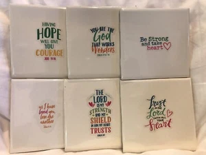 Schrift Thema Keramik Untersetzer mit Filzrücken - 6er Set - Bild 1 von 3