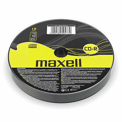 Maxell CD-R | Recordable Blank CD Discs + Sleeves 1/5/10 Pack | 80 Min 52x 700MB • 3.95£