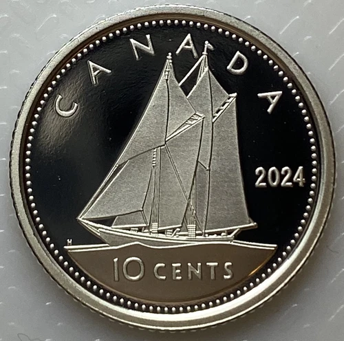 PIÈCE CANADA 2024 10 CENTS KING CHARLES III ÉPREUVE ARGENT 99,99 % ÉPREUVE EN ARGENT