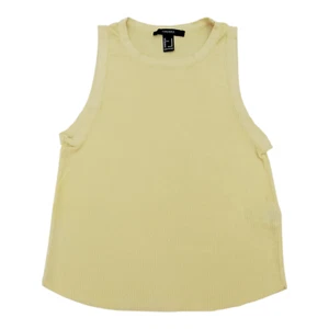 Forever 21 Ribbed Tank Top Size M Yellow Sleeveless Stretch Knit Shirt Women - Picture 1 of 24