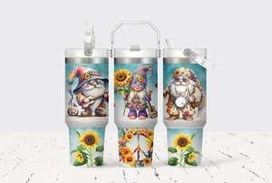 Hippie Gnome 30 Oz Flip Straw Tumbler With Handle - Picture 1 of 1