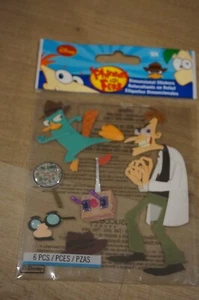 Disney Phineas & Ferb Agent P Dr. Doofenshmirtz pegatinas dimensionales 6 piezas NUEVO - Imagen 1 de 3