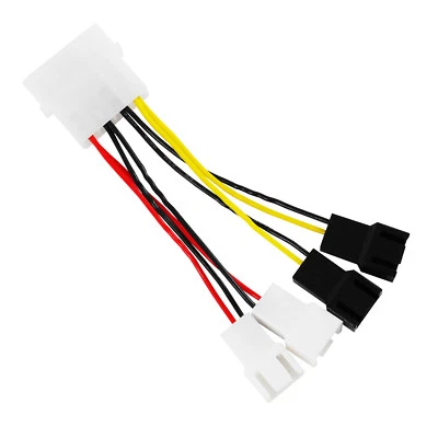 AABCOOLING AAB C12 - Lüfter Adapter Netzteil 4-Pin MOLEX - 2x5V 3Pin 2x12 V 3Pin - Bild 1 von 2