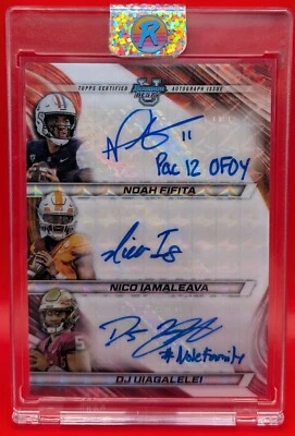 2024 Bowman Triple Auto Noah Fifita, Nico Iamaleava, DJ Uiagalelei - Image 1 of 2