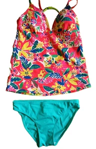 Juego de 8 calzoncillos Tankini florales multicolores con almohadillas extraíbles M&S/Ocean Club UK - Imagen 1 de 6