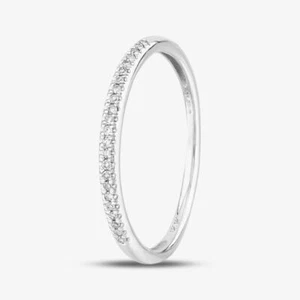 Anillo de media eternidad conjunto pavé de diamantes de 0,08 quilates de oro blanco de 9 quilates TH0148351 K - Imagen 1 de 1