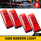 4X Red Led Side Marker Lamp Clearance Light For Boat Trailer Truck Universal Gcb